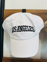 "Los Angeles" Embroidered Baseball Hat in White